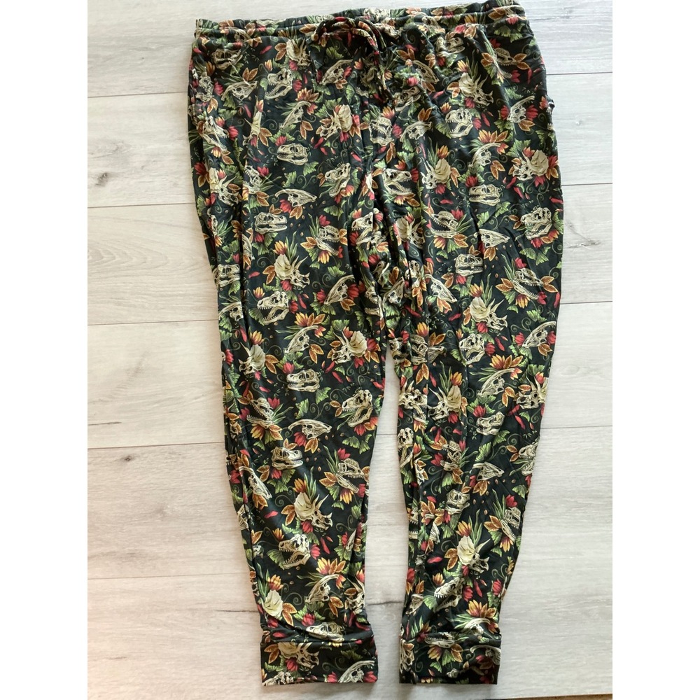 Mejuri Jogger Jurassic Garden Dino Skull Floral‎ Print XXXL NWOT